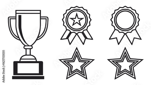 Set of icons representing laurels awards and recognition vector illustration