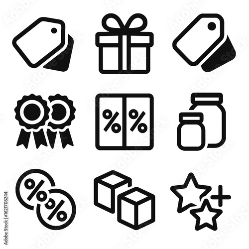 Vector icons twin combo extra tag value symbol bundle card label icon