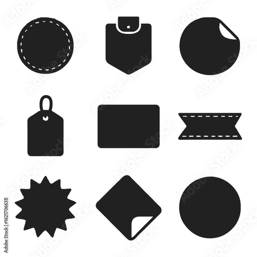 Badge seals offer emblem burst promo modern curved symbol token icon vector