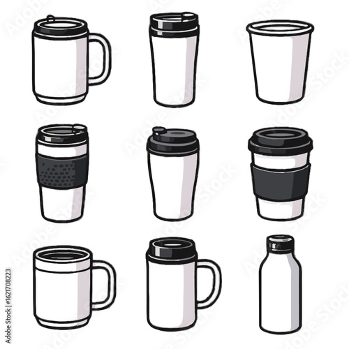 Wallpaper Mural Grip tumbler cup steel icon mug lid vector portable travel reusable mockups Torontodigital.ca