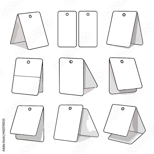 Folded angled icon tag paper vector flap view edge apparel folding