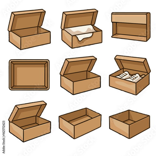 Minimal view icon flap lid box shoe interior mockup shoes vector tissue