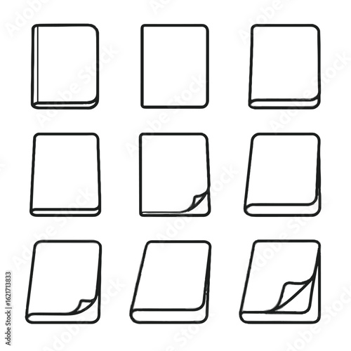 Book soft edge softcover view vector matte mockup collection cover icon notebook