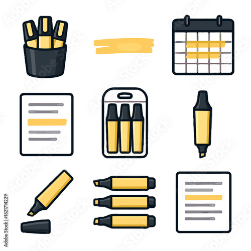 Tools cap desk vector layout marker stroke open highlighter classic highlight icon