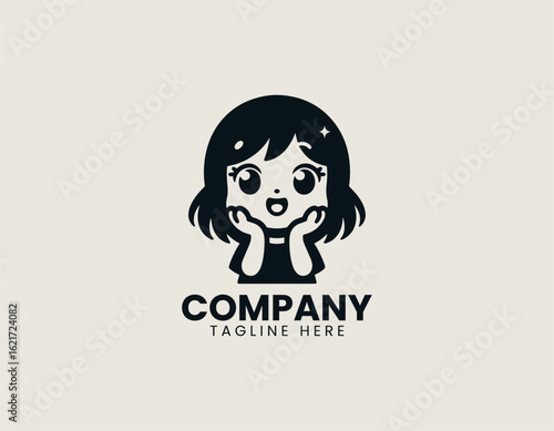 An adorable Japanese cartoon character happily expressing a positive emotion with a cute gesture