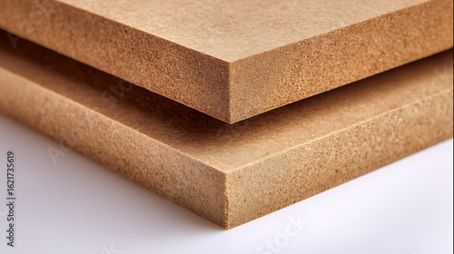 Two Medium Density Fiberboard Panels Stacked Showing The CrossSection Detail and Texture