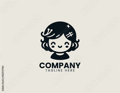 A cute and simple portrait of a smiling girl with tied pigtails