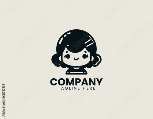 A cute and simple portrait of a smiling girl with tied pigtails