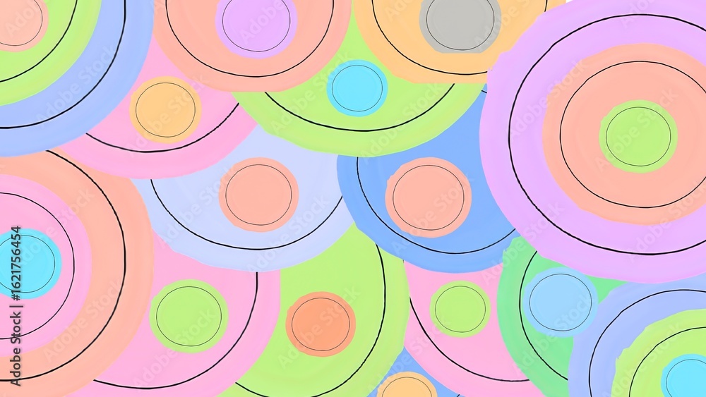 Abstract background with circles in pastel colors. Seamless pattern. Abstract background with circles in pastel colors. Seamless pattern.