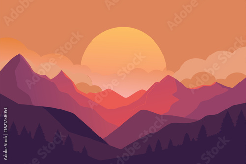 sunrise in the mountains