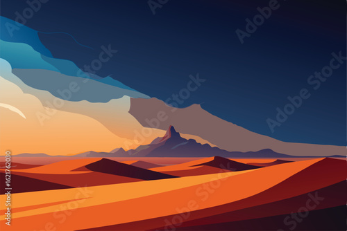 sunset in the mountains