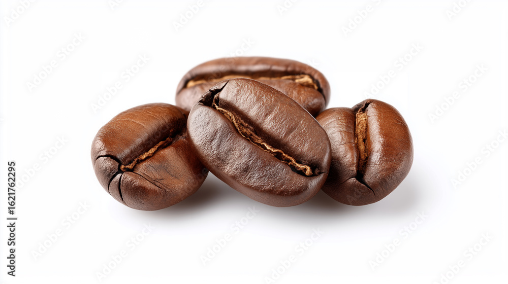 Obraz premium Dark roasted arabica coffee beans with visible splits for specialty coffee and brewing theme