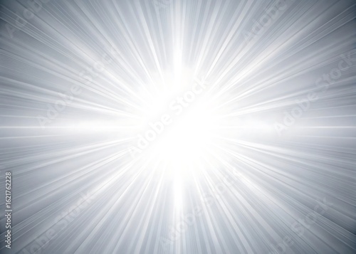 Bright white starburst radiating light rays on a textured gray background