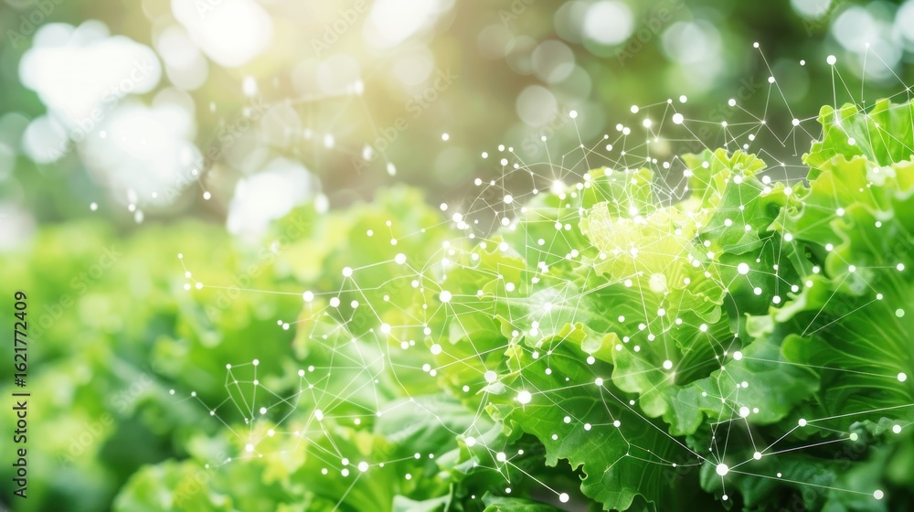 Fototapeta premium Lettuce field network