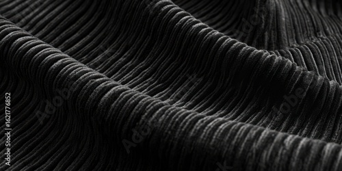 Wallpaper Mural Close-up view of pleated black fabric texture. Torontodigital.ca