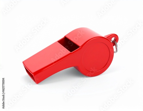 red whistle on a white background