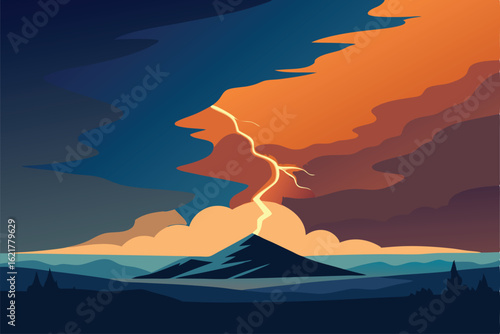 sunset in mountains