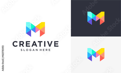 Free Download M colorful abstract logo design - GFXLoad