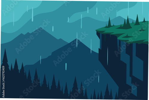 rain soaked cliffs in mountain forest   (1).eps