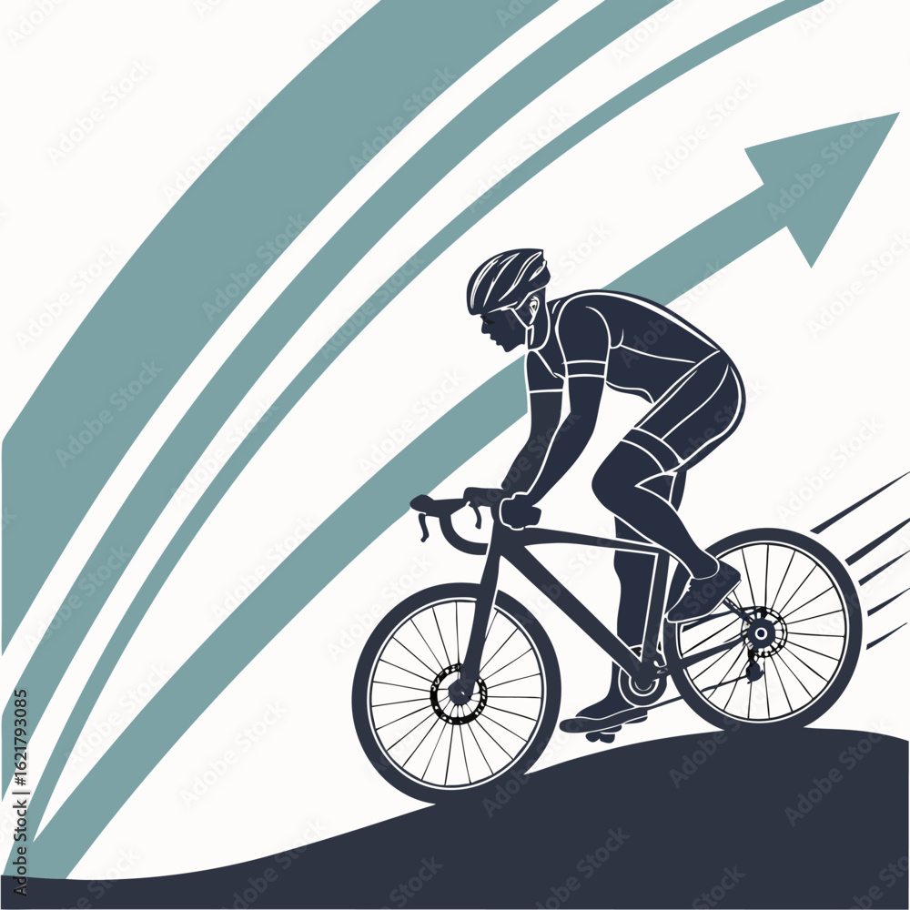 Fototapeta premium silhouette of a cyclist