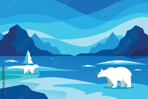 polar bear in the arctic
