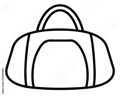 A black duffel bag icon isolated on white background Ai Generated