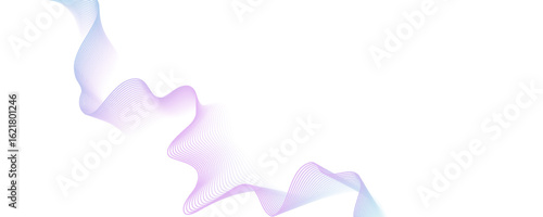 Abstract blue purple gradient flowing wave lines on white background. Modern colorful wavy lines pattern design element. Suit for poster, website, banner, presentation, cover, brochure, flyer, header
