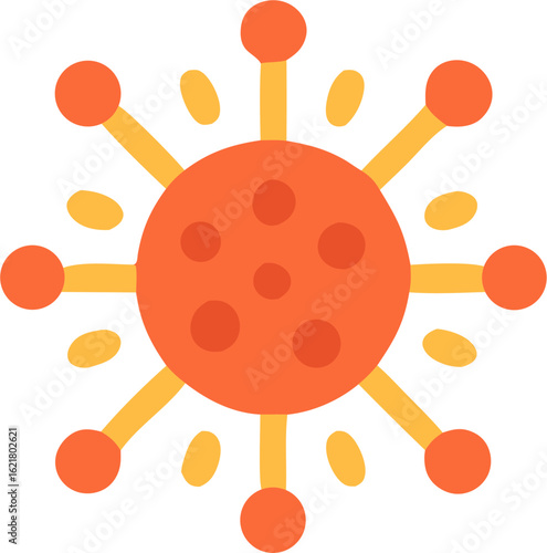 Flat Color Icons of Viruses and Bacteria. Editable Colors. Perfect Pixels. Suitable for Mobile and Web. Includes icons such as Bacteria, Infection, Disease, Virus, Cell, Flu.