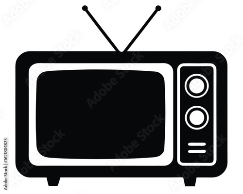 A vintage television with antenna isolated on white background Ai Generated
