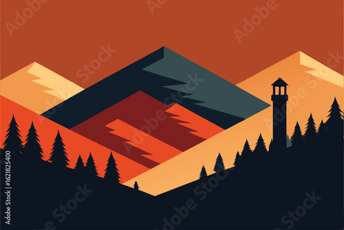 vector illustration of mountain landscape