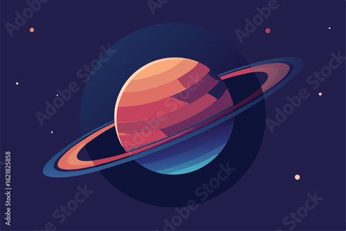 detailed planet surface with starry sky and glowin.eps