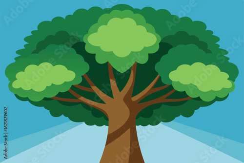 large tree canopy top view with detailed foliage t (1).eps