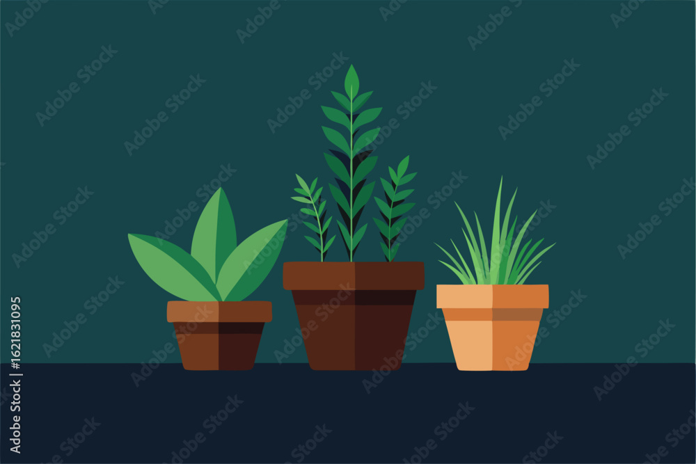 Fototapeta premium potted herb garden with rosemary thyme basil an.eps