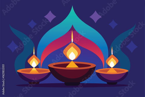 burning candles in a glass bowl