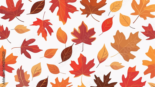 Cozy autumn flat lay with warm-toned leaves
