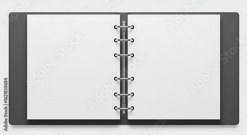 Wallpaper Mural Top-down view of a realistic open ring binder with blank white pages. An office organizer or planner mockup isolated on a plain background. Torontodigital.ca