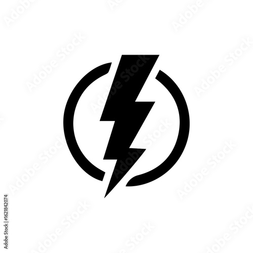 Free Download A vector illustration of a minimalist black lightning icon on a white background. Suitable for use as a symbol for electricity, energy, power, or speed in graphic design or technology applications. - GFXLoad
