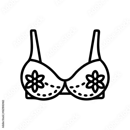 Lace bra design with floral pattern and straps  