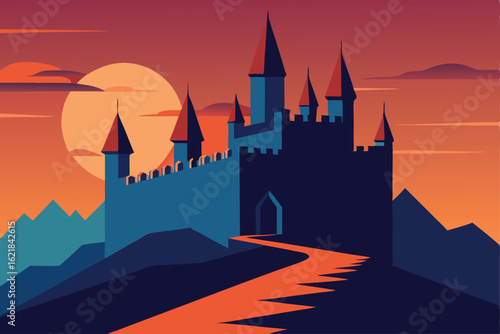 fantasy castle walls in motion  .eps