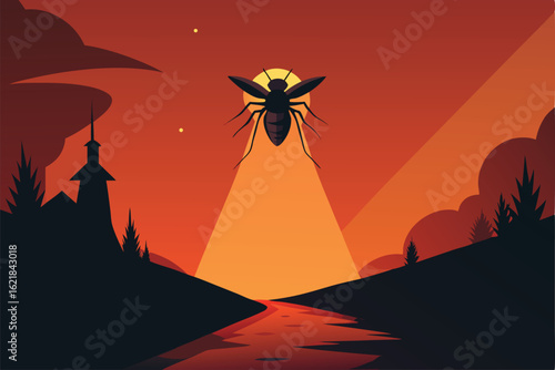 insect invasion vector with spooky atmosphere   (2).eps