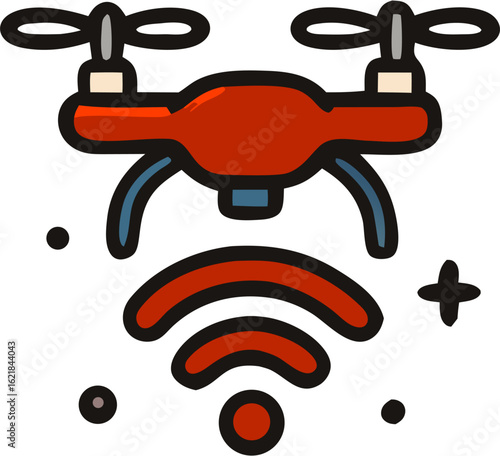 drone icon vector cartoon style suitable for group or hobbies and leisure also aerial photography