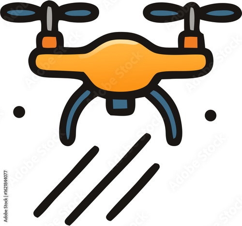 drone icon vector cartoon style suitable for group or hobbies and leisure also aerial photography