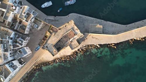 Fotografie Medieval Fortress in Monopoli – Drone Footage of Historic Castle
