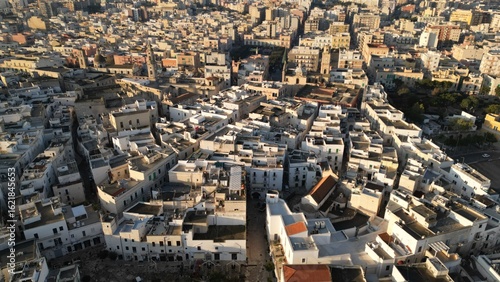 Fotografie Aerial footage showing Monopoli’s historic center in Puglia, Italy