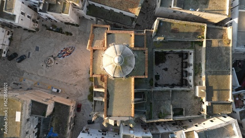Fotografie Catholic Church in Monopoli Old Town – Aerial View, Apulia