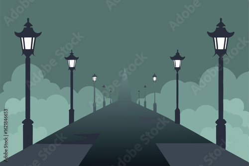 street light in the night