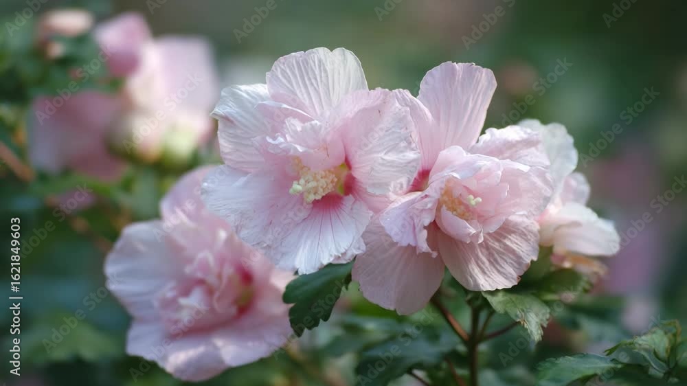 pink rose flower, Rose of Sharon pink rose flower, Rose of Sharon