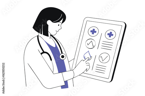 young woman doctor using digital tablet with medic (14).eps