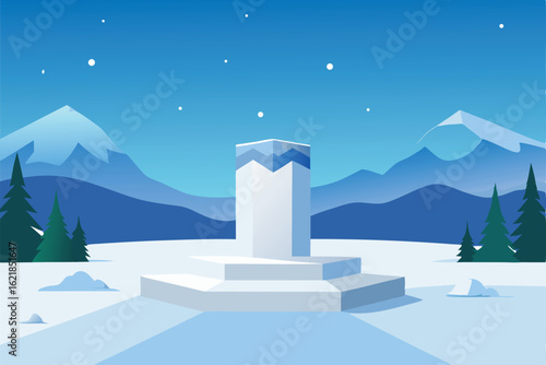 a christmas podium with gold filigree and candsy ca (71).eps