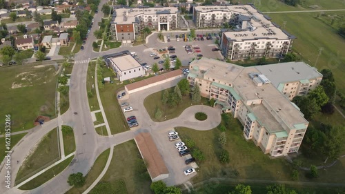 Block apartments side view
